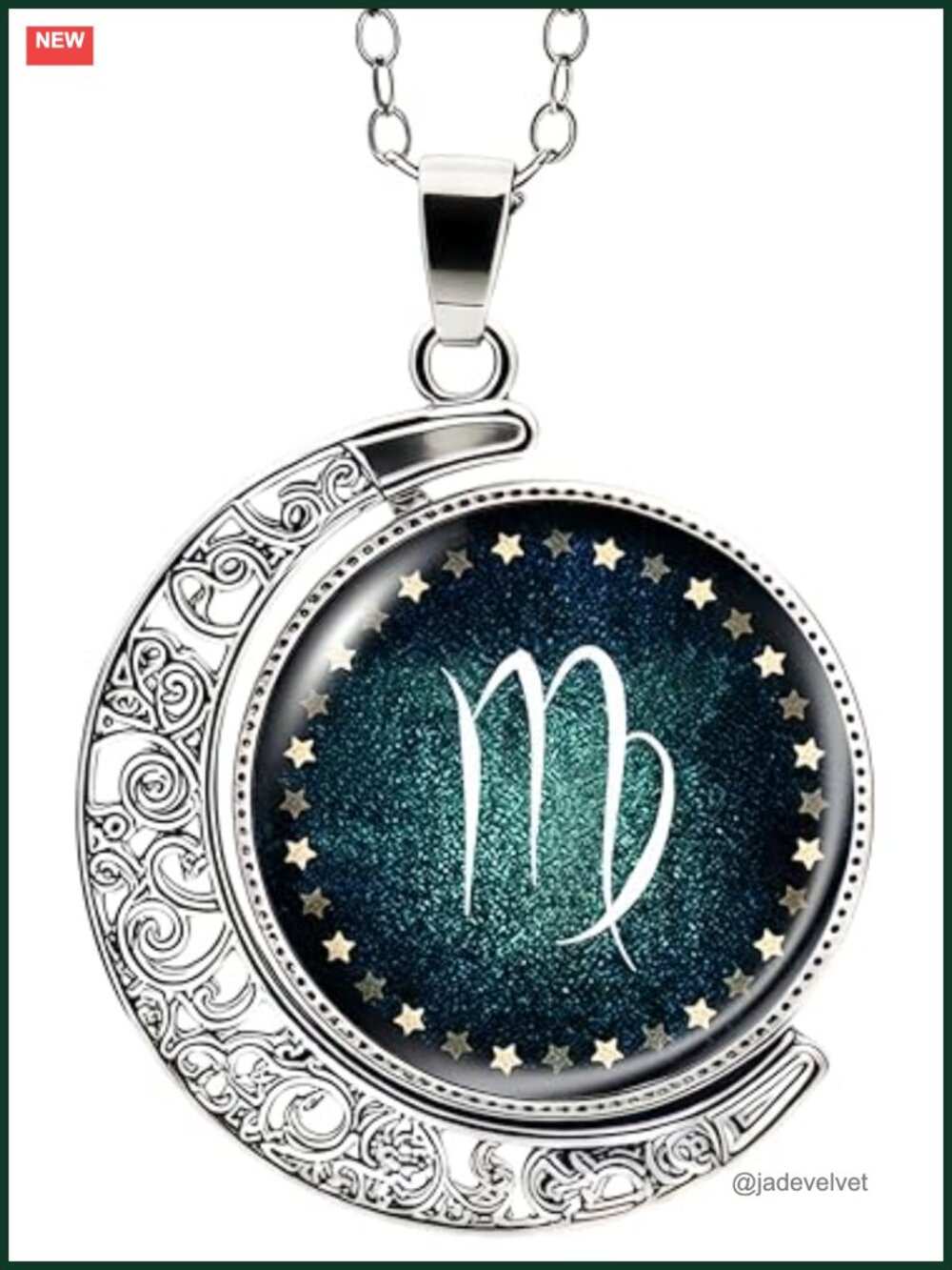Zodiac Sign Necklace Stainless Steel Moon Pendant Celestial Witchy Jewelry
